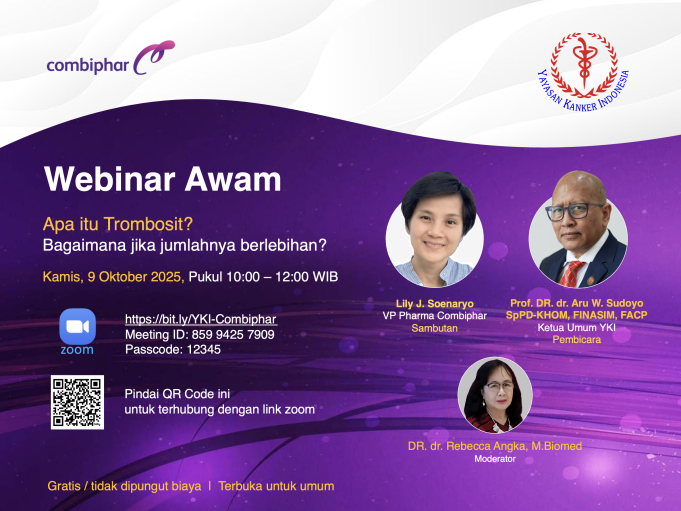 YKI Gelar Webinar Awam : Apa itu Trombosit? Bagaimana Jika Jumlahnya Berlebihan?
